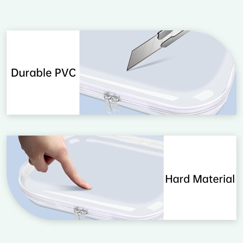 honitty Clear Hard Shell Zipper Case,6PCS Transparent Clear Zipper Pouches,Hard Side Plastic Case Set,Portable Travel Storage Organizer Bins - Image 5